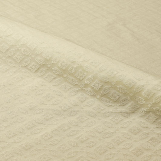 和柄 生地 京都 西陣織 正絹 錦裂 小葵紋・大 (白) 10cm単位 切り売り