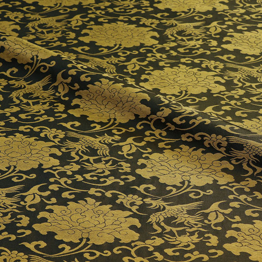 和柄 生地 京都 西陣織 正絹 錦裂 牡丹唐草鳳凰文錦 10cm単位 切り売り