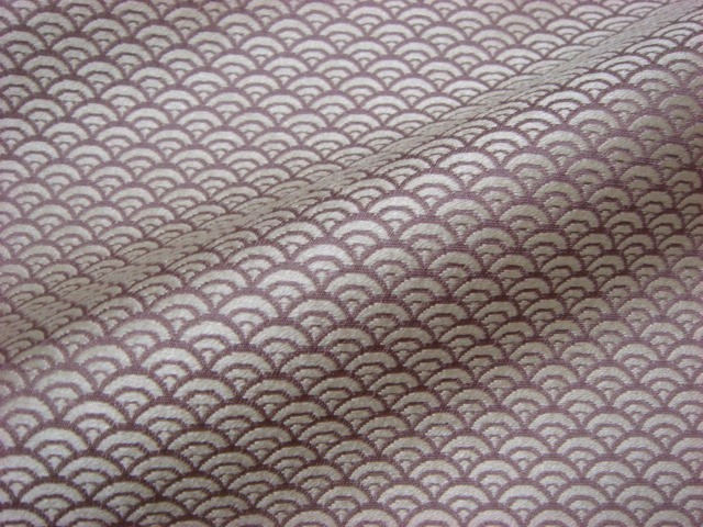 和柄 生地 京都 西陣織 正絹 錦裂 青海波文 (紫) 10cm単位 切り売り