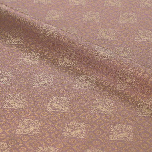 和柄 生地 京都 西陣織 正絹 錦裂 花兎錦 (藤) 10cm単位 切り売り