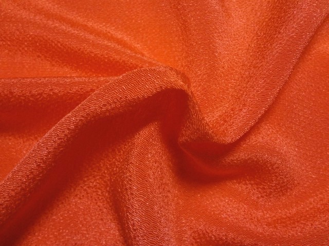 和柄 生地 鬼ちりめん 無地 プロ仕様 (全22色) 10cm単位 切り売り/15.橙