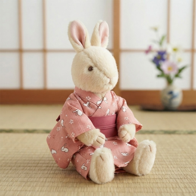 本麻の販売 和柄 生地 うさぎ(全7色)の通信販売の都香庵