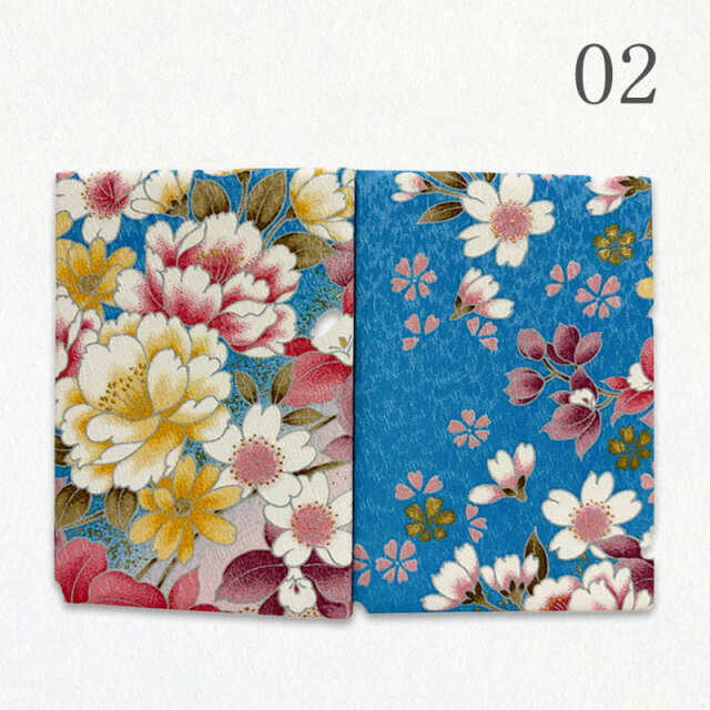 御朱印帳 金彩友禅 牡丹に蘭 (空色)/02