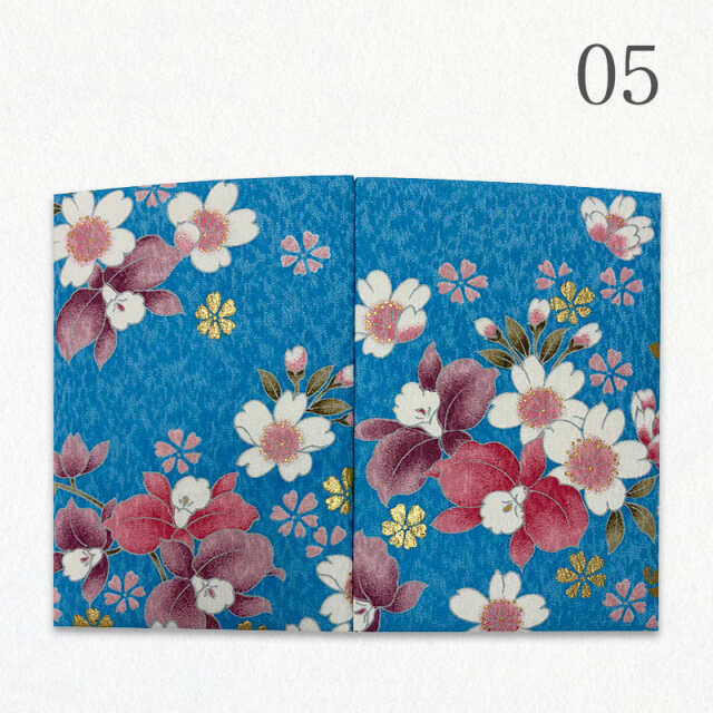 御朱印帳 金彩友禅 牡丹に蘭 (空色)/05
