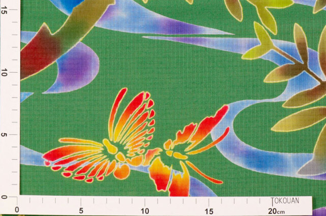 注染浴衣生地 綿麻 潤み文様 生地販売なら都香庵