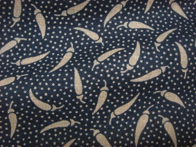 和柄 生地 モーリークロス 綿 唐辛子 1m単位 切り売り