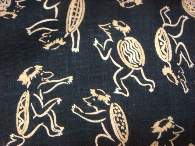 和柄 生地 モーリークロス 綿 河童 1m単位 切り売り