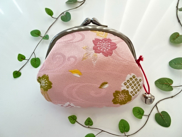 金襴 がま口 源氏香に桜