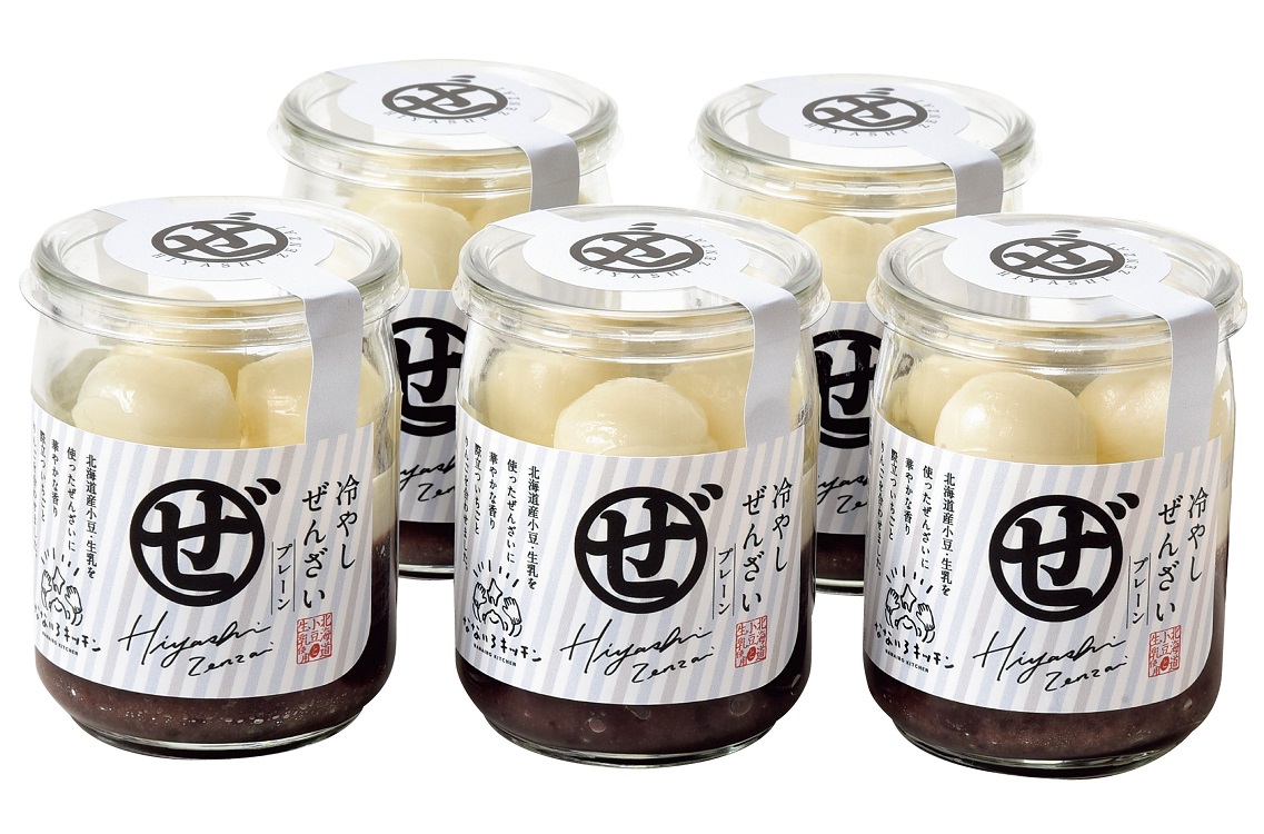 末廣軒×なないろキッチン北海道冷やしぜんざい５本セット　【２５－５００３０１】