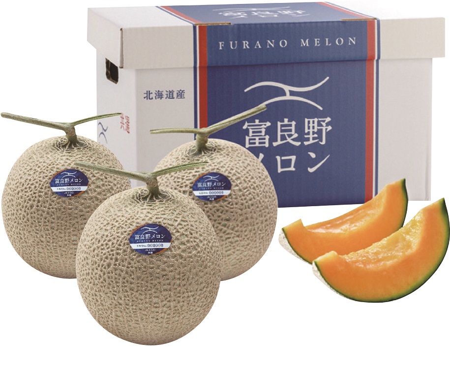 ＪＡふらの　ふらのメロン秀品　特大　３玉入（１玉／約２．６ｋｇ）　【０２６】