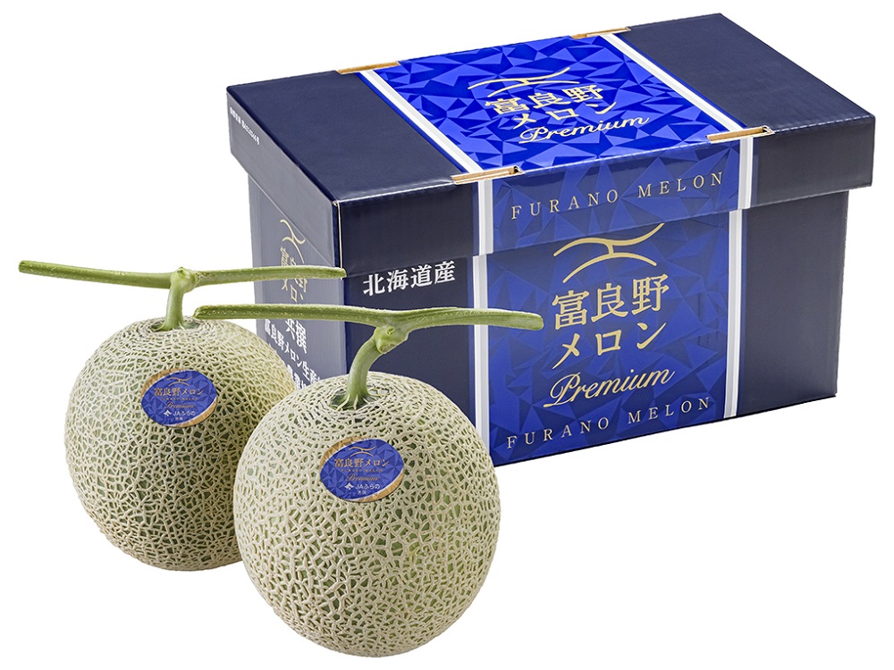 ＪＡふらの　ふらのメロンプレミアム特秀品　２玉入（１玉／約１．６ｋｇ）　【０２１】
