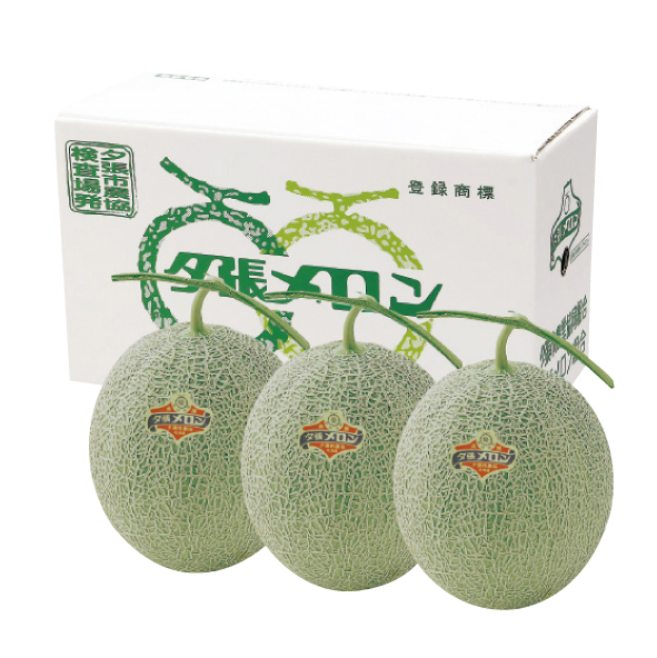 夕張メロン　秀品　３玉入（１玉／約１．６ｋｇ）　【０１１】