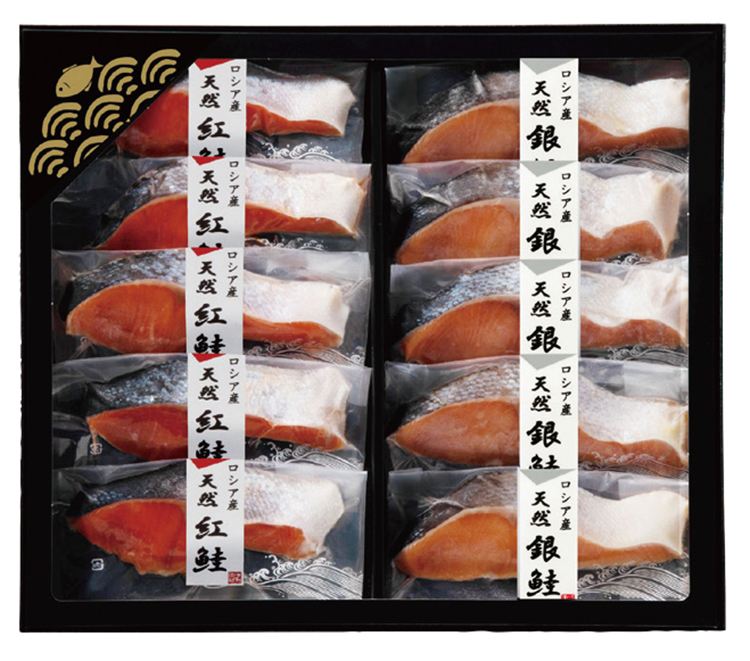 【早期割引商品】タカヒロ　天然紅鮭・天然銀鮭切身セット　【０７８】
