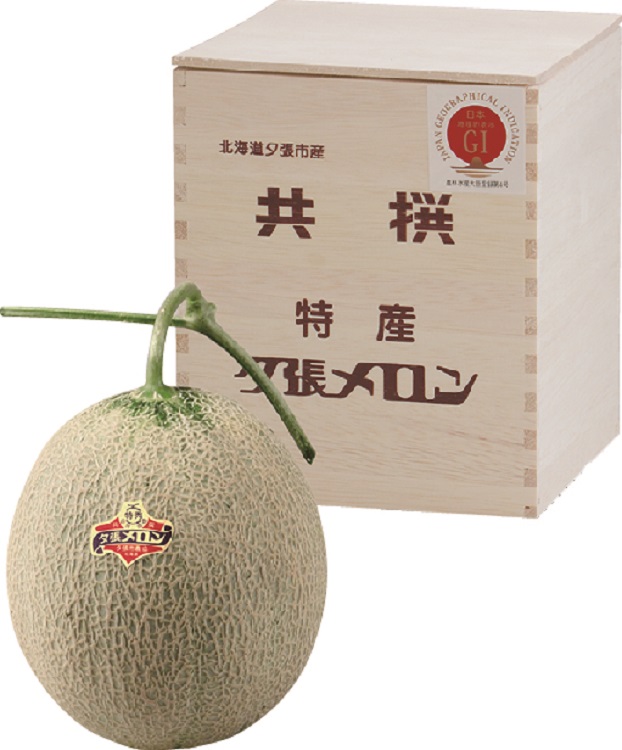夕張メロン　木箱入　特秀品　１玉入（１玉／約１．６ｋｇ）　【００９】