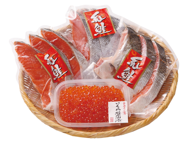 【早期割引商品】熟成紅鮭といくら醤油セット　【０７０】