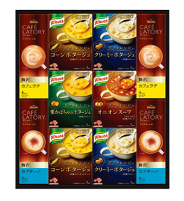 ＡＪＩＮＯＭＯＴＯＧＩＦＴ　〈ギフトレシピ〉「クノール」スープ＆コーヒーギフト　ＫＧＣ－３０Ｙ　【４３２】