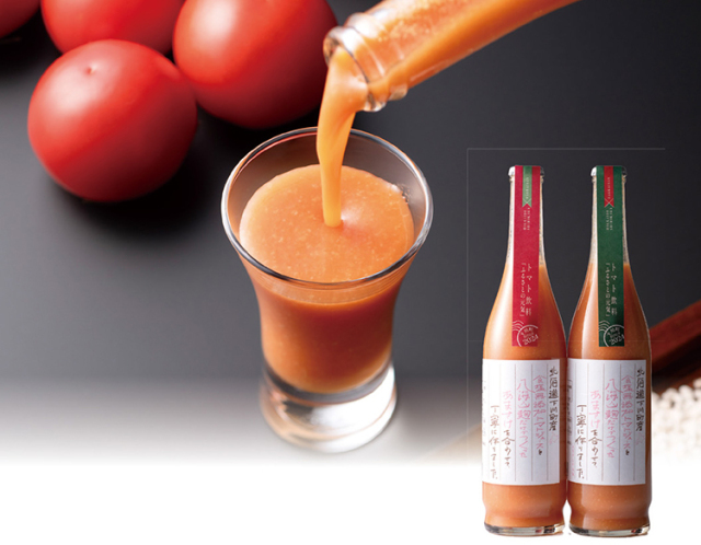 下川町農産物加工研究所　トマト飲料ふるさとの元気　八海山の麹だけで作ったあまさけ入りトマト飲料　２本入ギフト箱入り　【３８１】