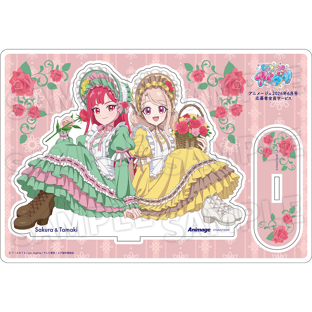 【アニメージュ6月号 応募者全員サービス】「ひみつのアイプリ」フレーム付きアクリルスタンド【E】一条寺サクラ＆二階堂タマキ（送料・消費税・事務手数料込み）