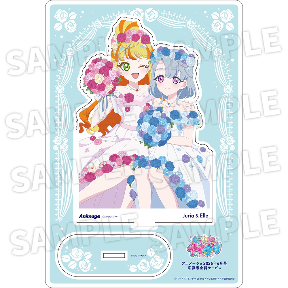 【アニメージュ6月号 応募者全員サービス】「ひみつのアイプリ」フレーム付きアクリルスタンド【F】五十嵐じゅりあ＆六堂える（送料・消費税・事務手数料込み）
