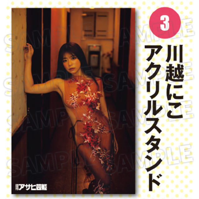 【週刊アサヒ芸能7月 応募者全員サービス】3川越にこ アクリルスタンド(送料・消費税・事務手数料込み)