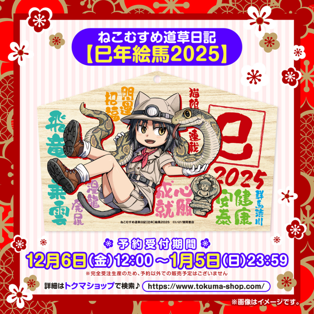『ねこむすめ道草日記』【巳年絵馬２０２５】