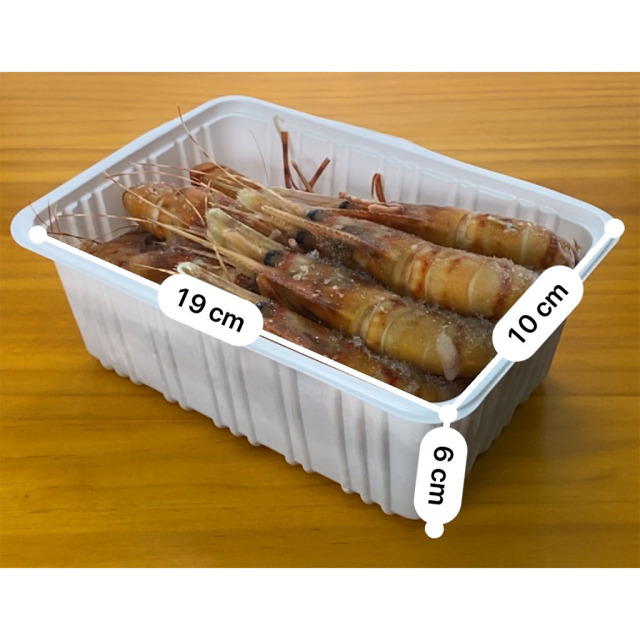 ぼたんえび500gパッケージサイズ