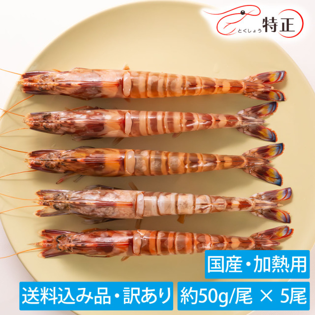 加熱用冷凍車海老 通販／販売の「特正」です。