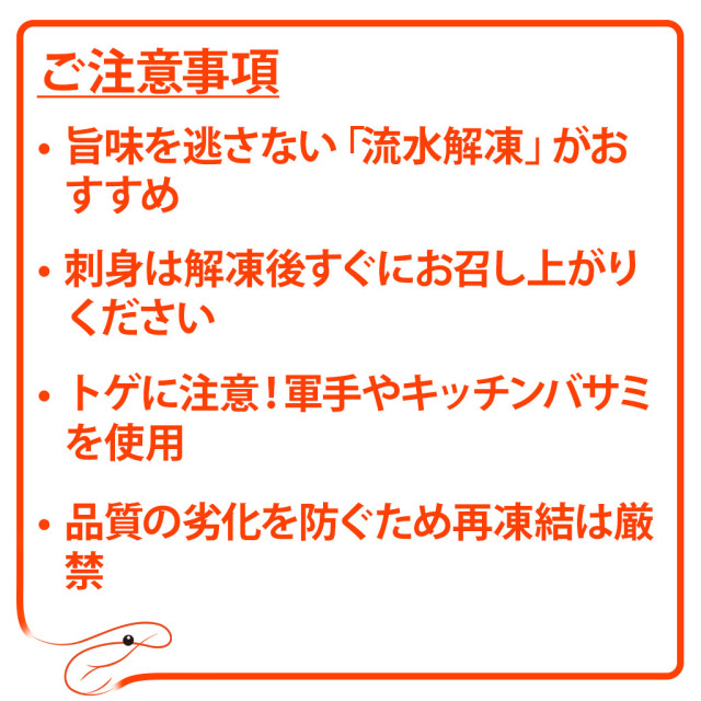 ブラジル産スパイニーロブスター 注意点