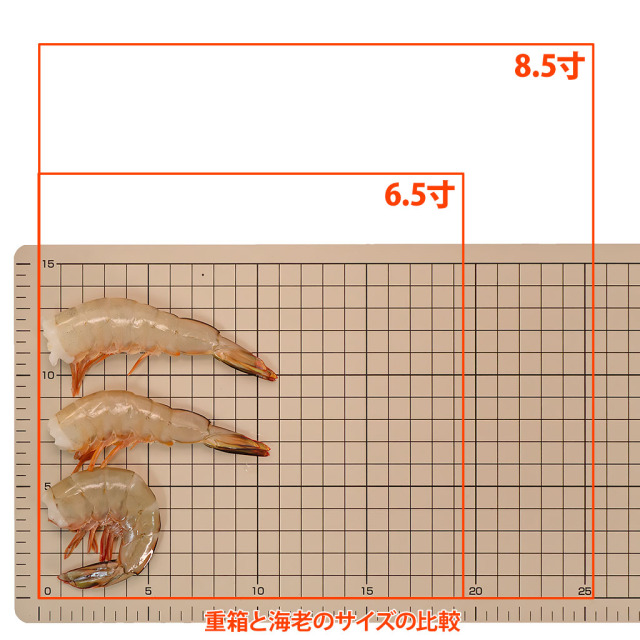 天然・無添加・無頭31/40 重箱サイズ比較