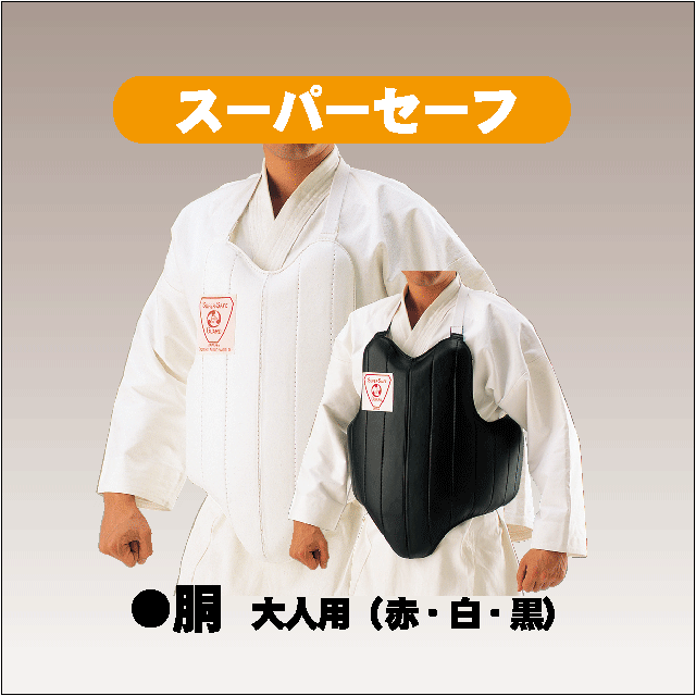 硬式空手の防具スーパーセーフ 面と胴