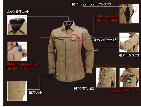 BURTLE（バートル） 7093 長袖シャツ