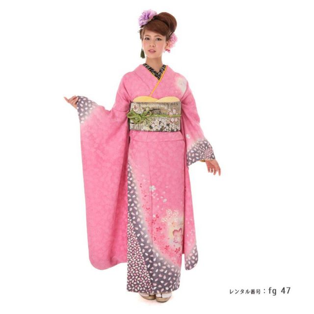 成人式 振袖レンタル Fg 47 ピンク小桜no11