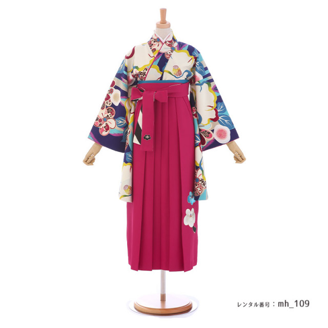 ☆MAME☆　袴　150センチ　卒業式 卒業式 袴 レンタル フルセット 女 レトロモダン 小学校卒業