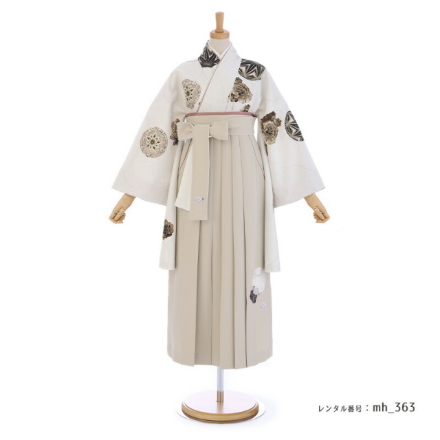 卒業式 袴 レンタル フルセット 女 レトロモダン 小学校卒業 セット 白