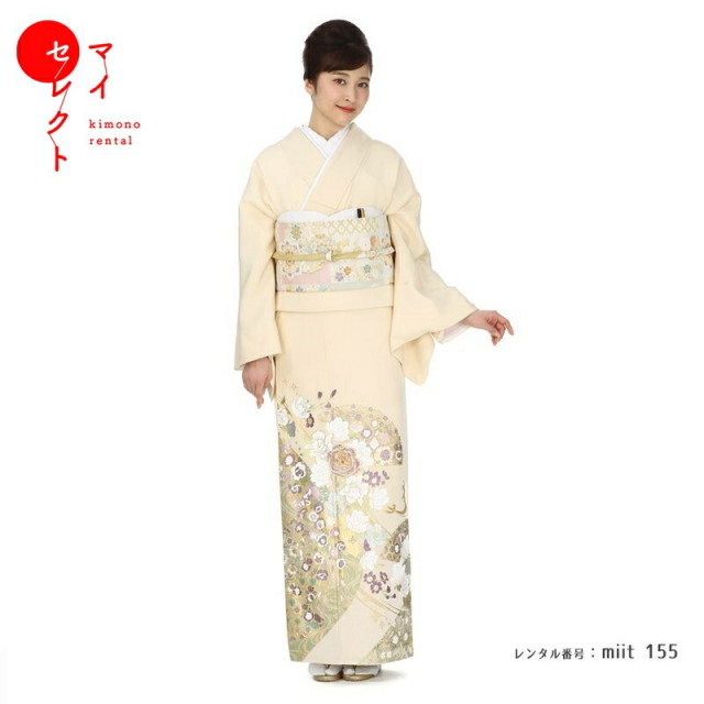 色留袖 桂由美 洋扇面に波 Miit 155