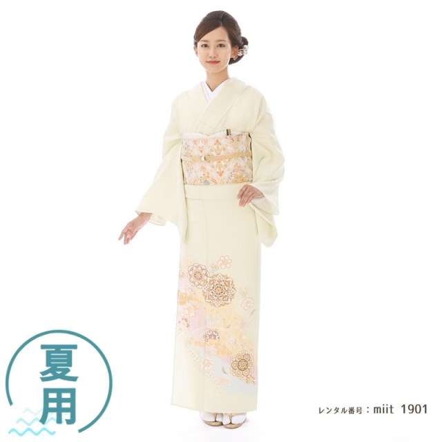 miit_1901 色留袖　単衣　道長取り花文唐草