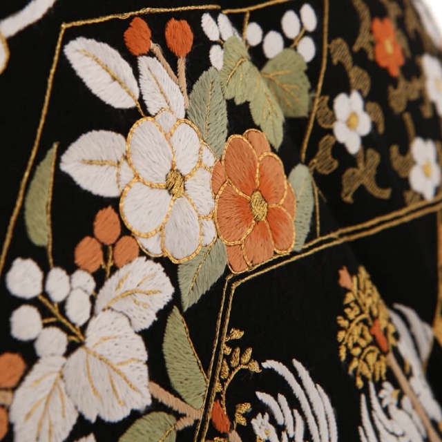 総刺繍 レース スリーシーズン 袋帯 重たく モダン 葡萄 蔓花  