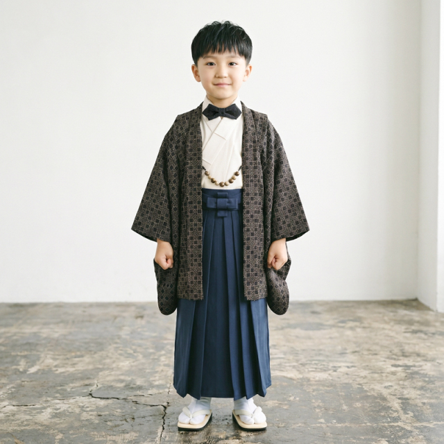 5歳男の子羽織袴着物モデル画像