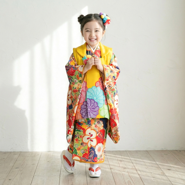 七五三レンタル着物3歳女の子モデル画像