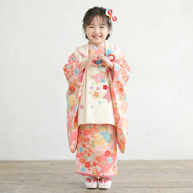 七五三レンタル着物3歳女の子モデル画像