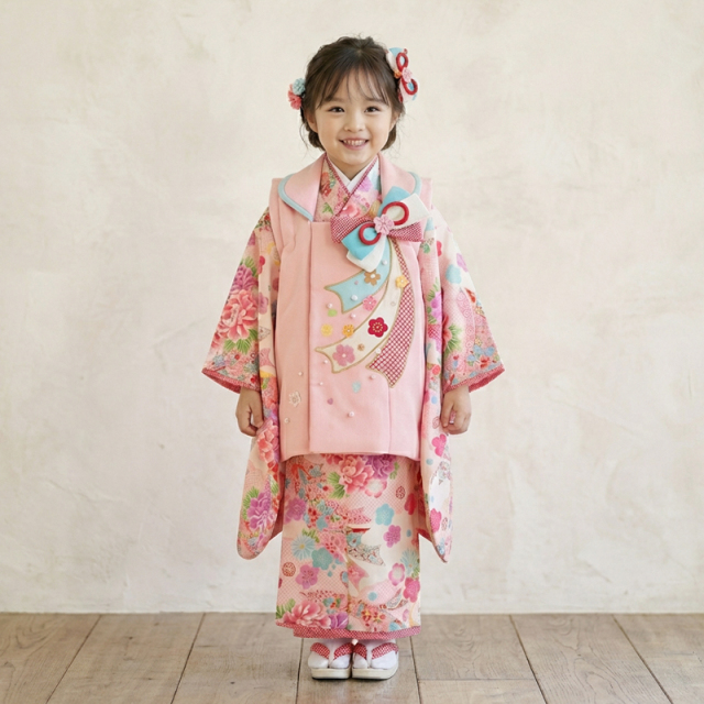 七五三レンタル着物3歳女の子モデル画像