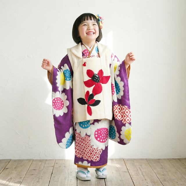 七五三レンタル着物3歳女の子モデル画像