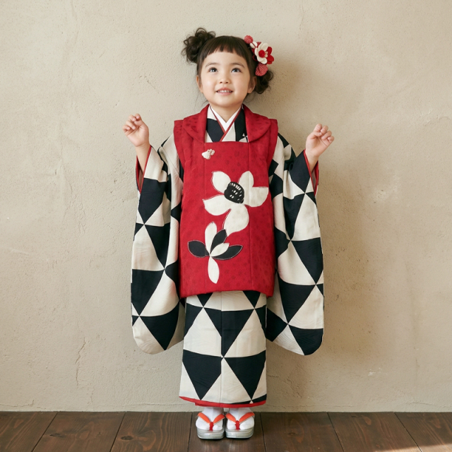 七五三レンタル着物3歳女の子モデル画像