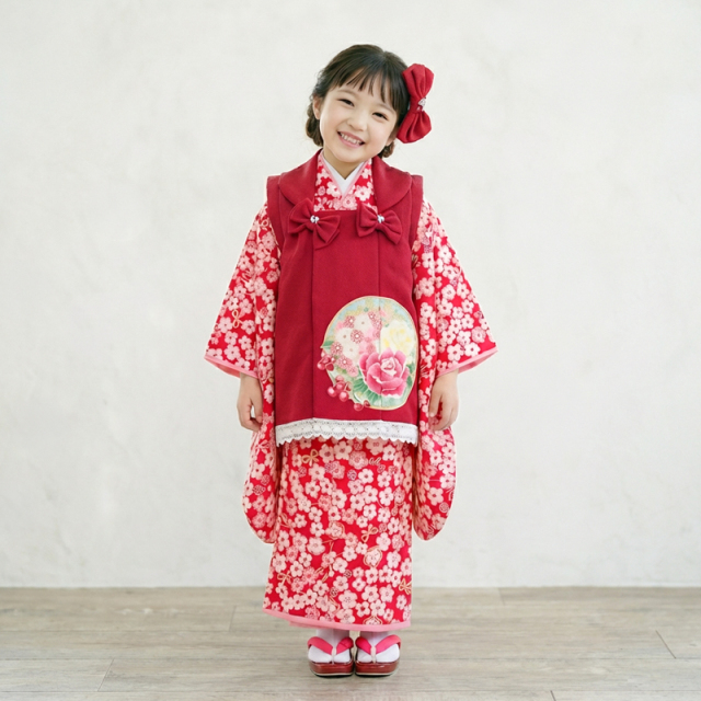 七五三レンタル着物3歳女の子モデル画像