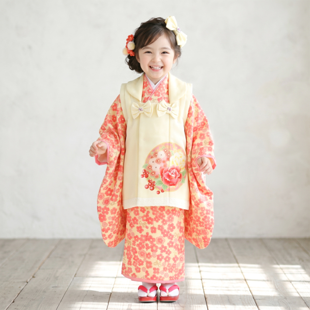 七五三レンタル着物3歳女の子モデル画像
