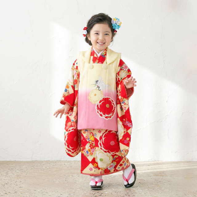 七五三レンタル着物3歳女の子モデル画像