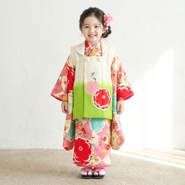 七五三レンタル着物3歳女の子モデル画像