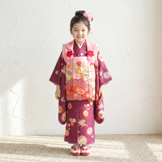 七五三レンタル着物3歳女の子モデル画像