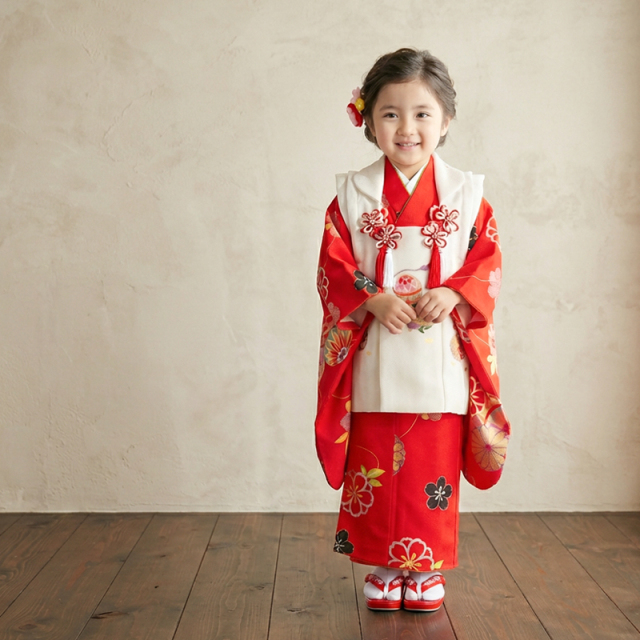 七五三レンタル着物3歳女の子モデル画像