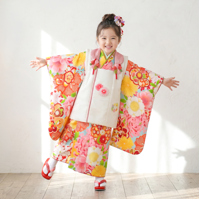 七五三レンタル着物3歳女の子モデル画像